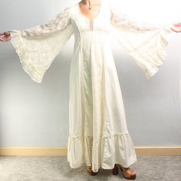 Gunne Sax | Dresses | Gunne Sax Lace Maxi Dress Prairie Cottage Granny ...
